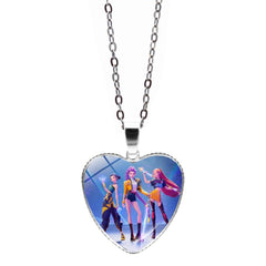 TissueDeep Korea Pop Necklace with colorful heart pendant for cozy sweater outfits