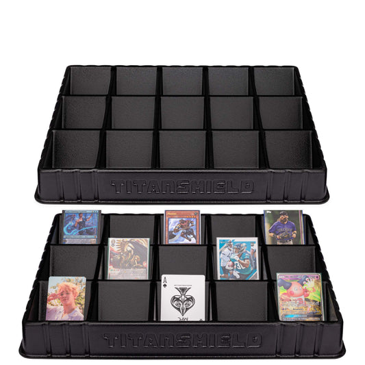 TitanShield stackable sorting tray two-pack keeps trading cards neatly organized.