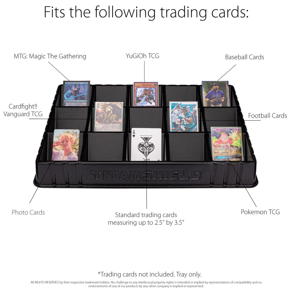 TitanShield stackable trays 100 card cell for sleeved trading cards organization