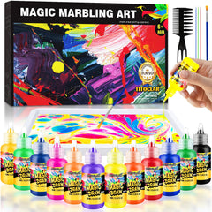 Titoclar Water Marbling Paint Kit with vibrant colors for kids' marbling on paper