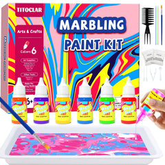 Titoclar water marbling kit with six colors ready for kids' art fun