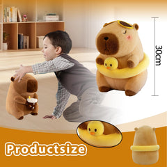 TITQWOP Capybara Plush with duck floatie, playful accessory for imaginative play.