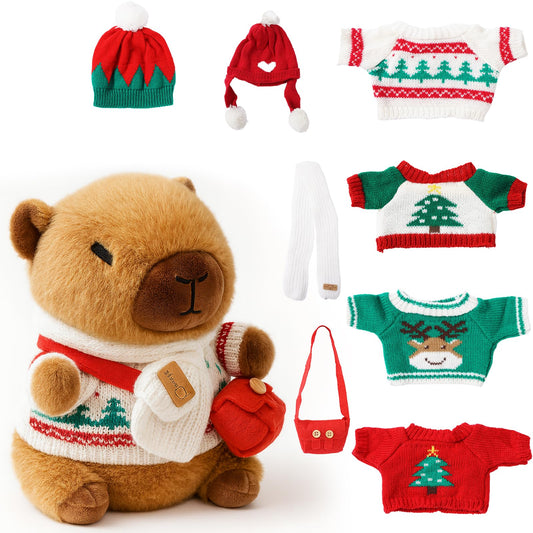 TITQWOP red capybara plush with outfits for imaginative play.