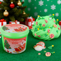 TITRITH Christmas slime green jar with clay slices for imaginative scenes