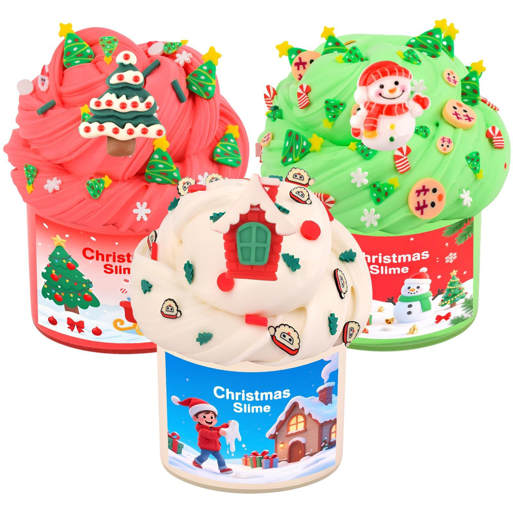 TITRITH Christmas slime red jar with festive decor for creative holiday play