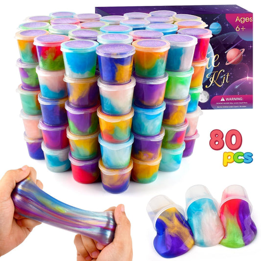 TITRITH galaxy slime 80-pack ready for party fun and sensory play