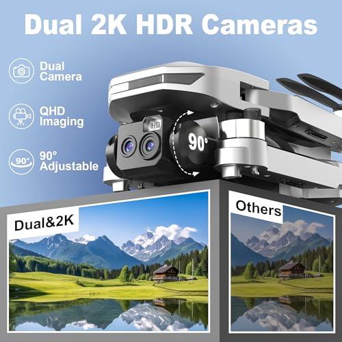 TizzyToy GPS Drone dual-2K cameras deliver crisp aerial footage.