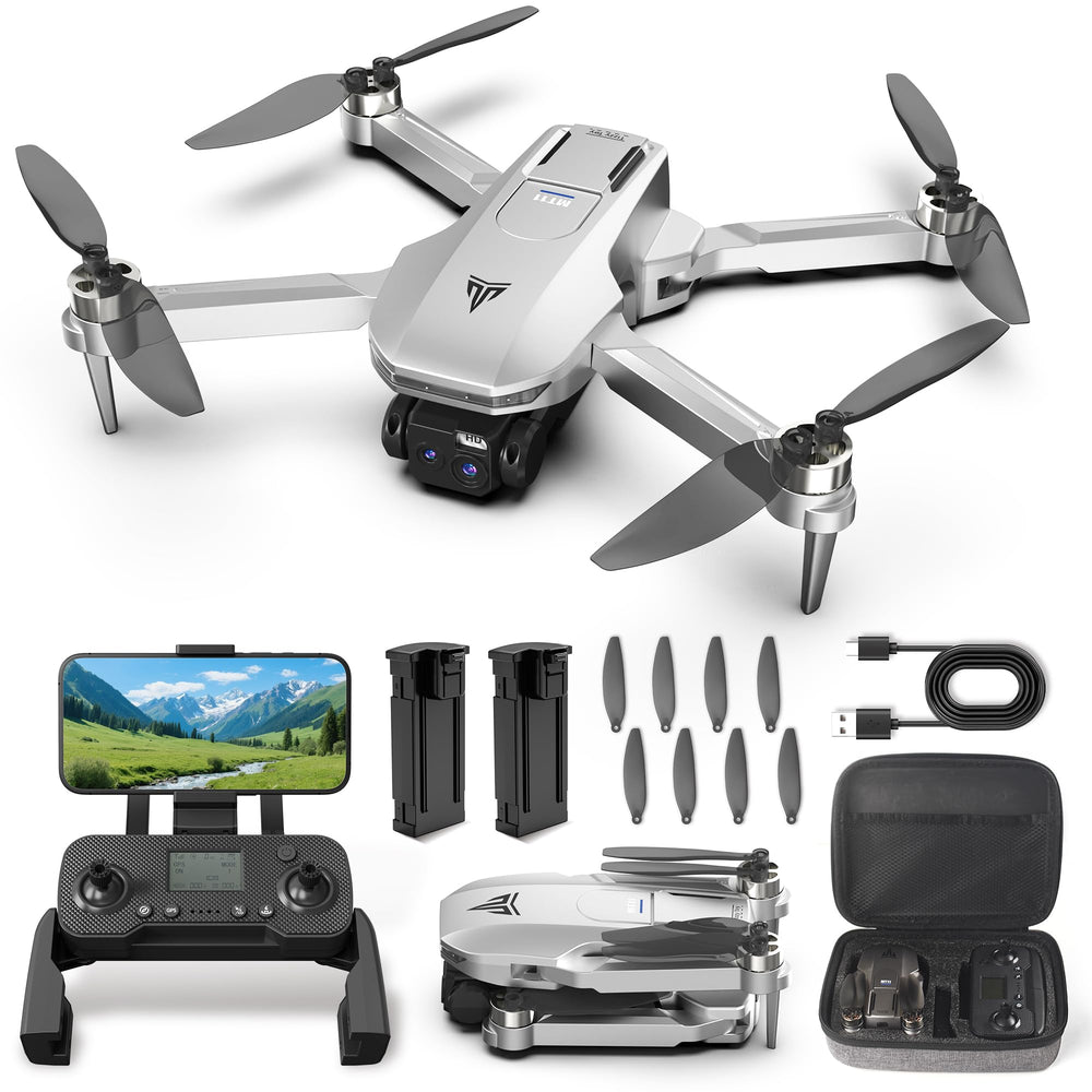 TizzyToy GPS Drone folded view for travel-friendly, quick flights.