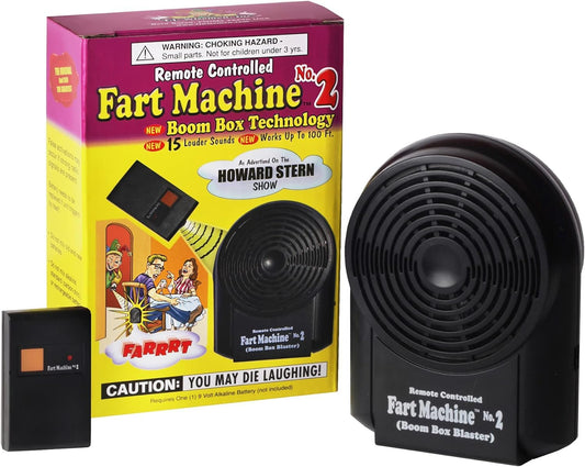 T.J. Wisemen, Inc. Fart Machine 2 base with boom box boosts bass and realism.