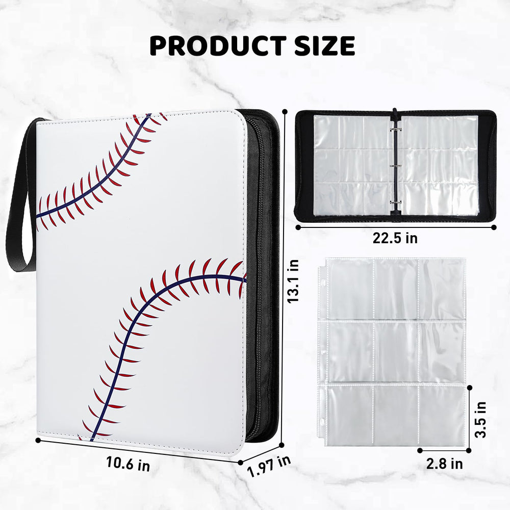 TLAZZ 990 Pockets binder interior shows 55 double-sided sleeves for extensive card collections.