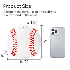 Tlence baseball piggy bank unbreakable material closeup, durable and easy to clean