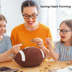 Tlence football bank sized for kids, easy to grip and maneuver.