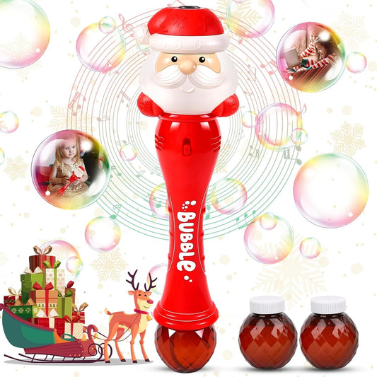 Tlkiaa Christmas Bubble Wand bubbles in action for outdoor play.