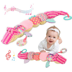 TLQSM pink crocodile plush toy offers a soft texture for calming baby cuddles.