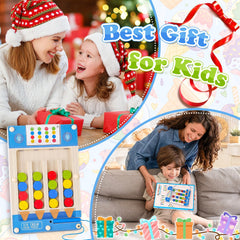 TMGOT double-sided cards and wooden pieces spark problem solving and pattern matching.