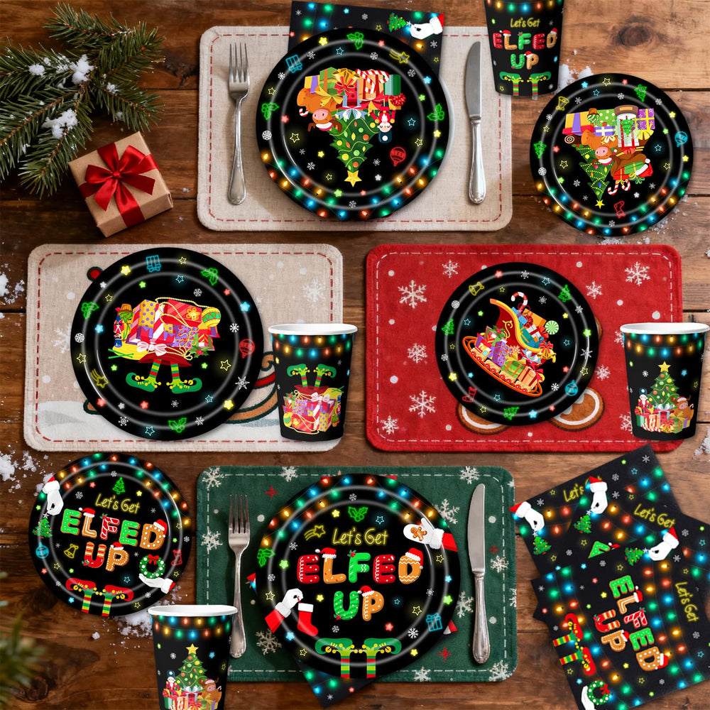 tmlfep Christmas elf graphics add cheerful vibes to any table setting.