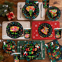 tmlfep Christmas elf graphics add cheerful vibes to any table setting.