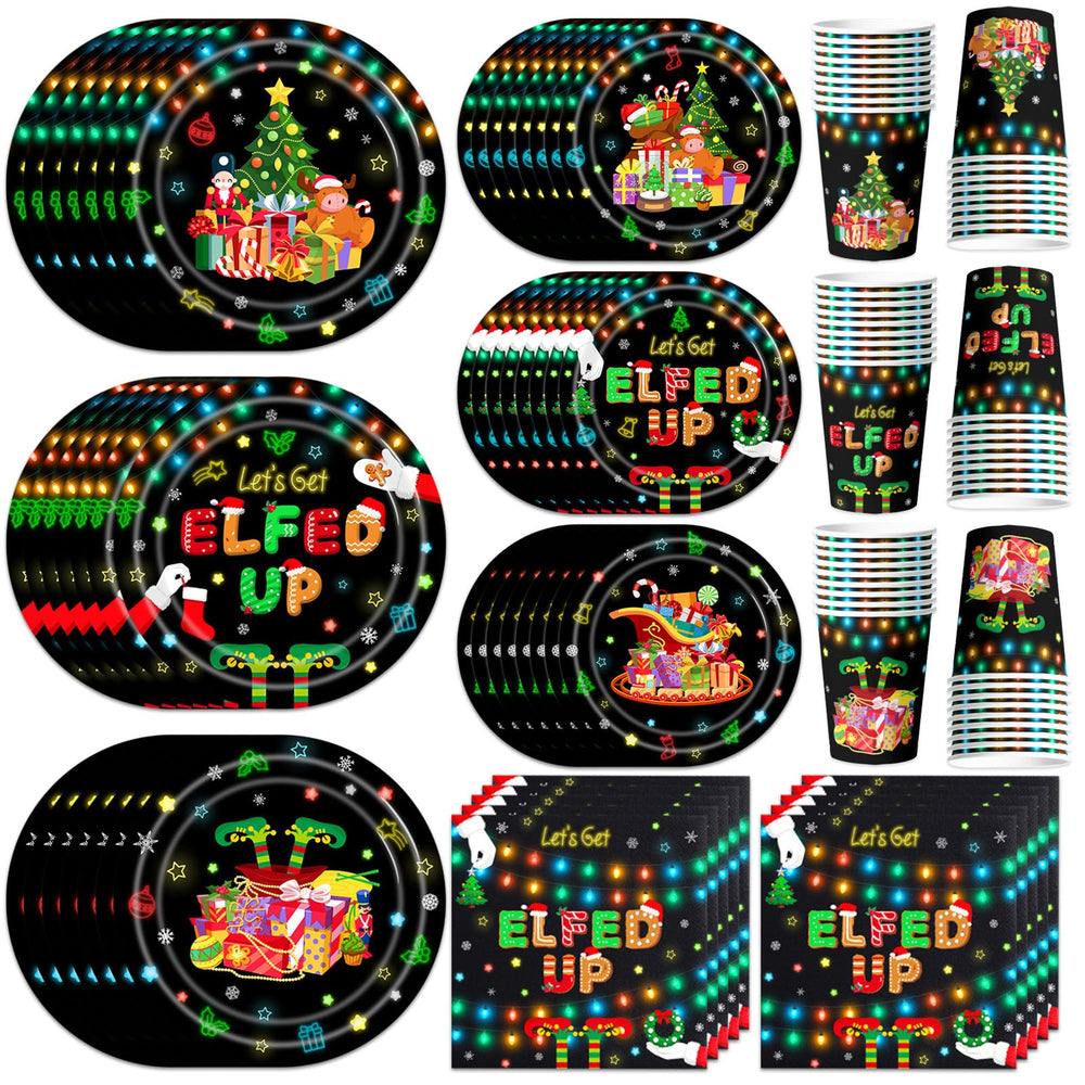 tmlfep Lets Get Elfed Up 9in dinner plates for sturdy holiday dining.