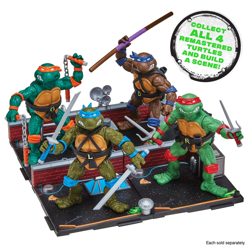 TMNT Michelangelo accessories set enhances battle-ready display options.