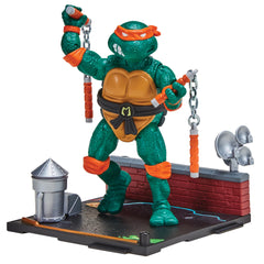 TMNT Michelangelo remastered figure in front pose for an eye-catching display.