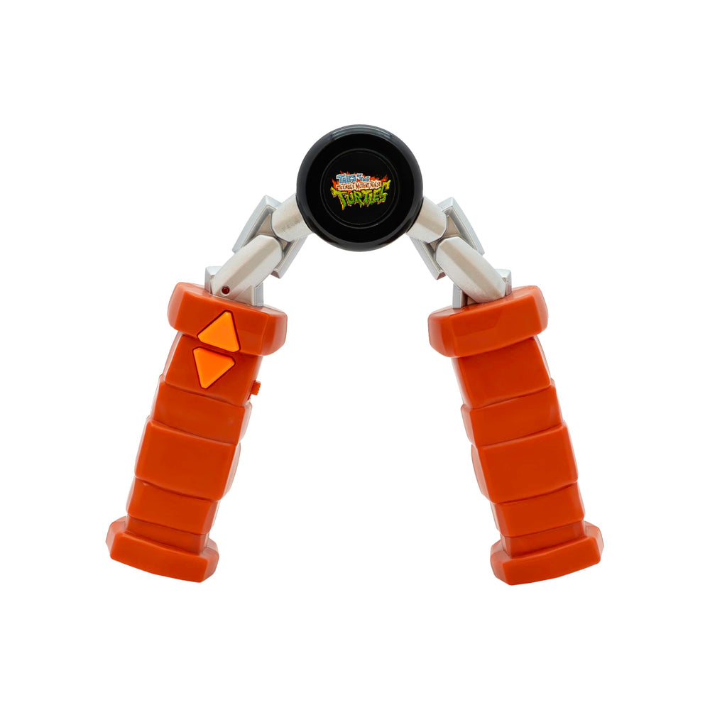 TMNT Mikey controller close-up shows ergonomic grip for easy steering