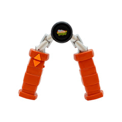 TMNT Mikey controller close-up shows ergonomic grip for easy steering