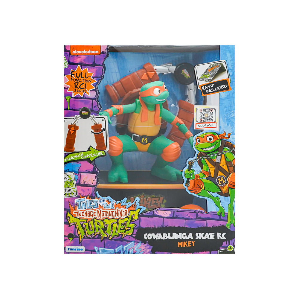 TMNT Mikey RC car low-angle trick shot demonstrates stunt ready design
