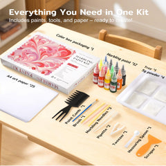 TMOL 25 A4 papers for vibrant marbling experiments.