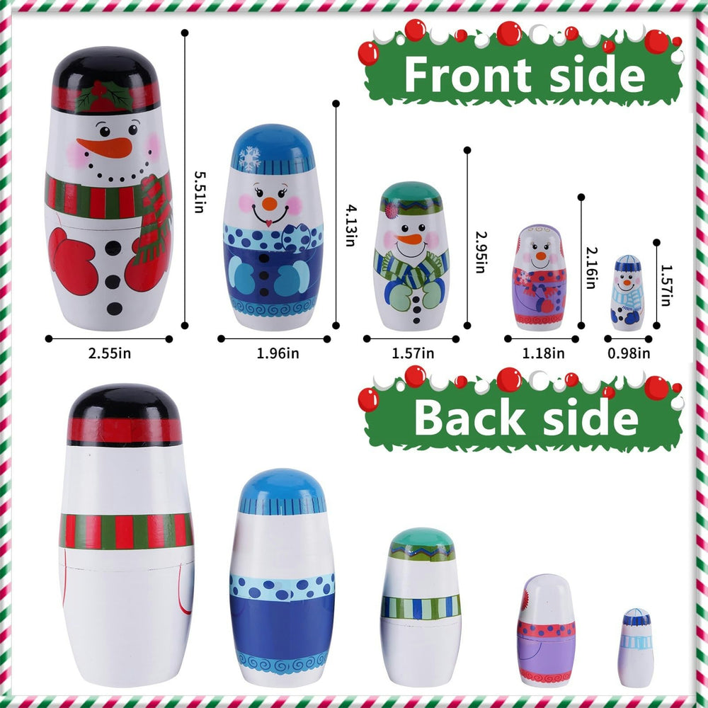 Hand-painted basswood nesting doll close-up with smooth finish.