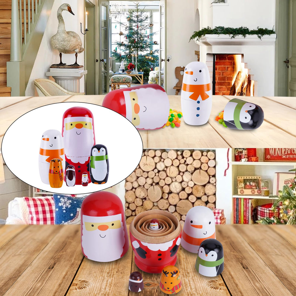 Two-pack gift-ready Tngan nesting dolls for festive decor.