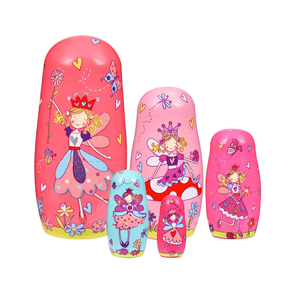 Tngan nesting dolls with dog inside promote imaginative play and fine motor development.