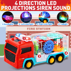 TNOIE Fire Trucks gear projection inside view showing gears in motion