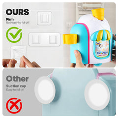 TNOIE upgraded suction cups keep the toy steady on smooth tub surfaces