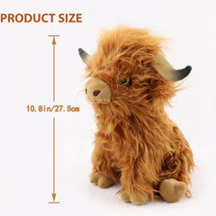 Toaje Highland Cow plush texture shot emphasizes durable stitching and squishy feel.