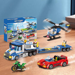 Tobocoy City Police Truck and Trailer lego-compatible image showing cross-brand expandability.
