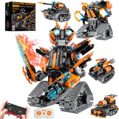 TOBSABPX 5-in-1 robot building kit front view for kids' STEM play and learning.