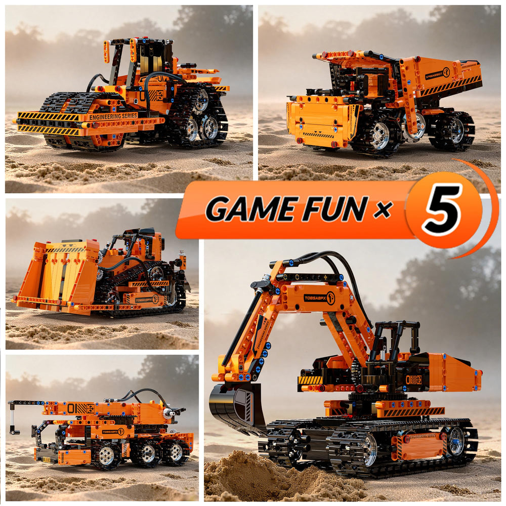TOBSABPX 5in1 crane model with precise remote control for interactive construction play.