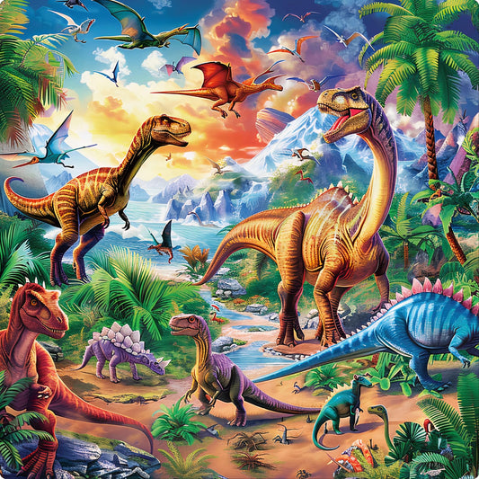 TOCHILD dinosaur puzzle box front with colorful scene for kids