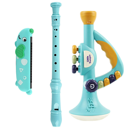 Toddler musical instruments toy trumpet with light for engaging sounds and exploration