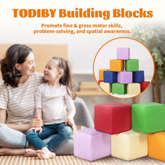 TODIBY blocks support open-ended play for motor skills and spatial awareness.