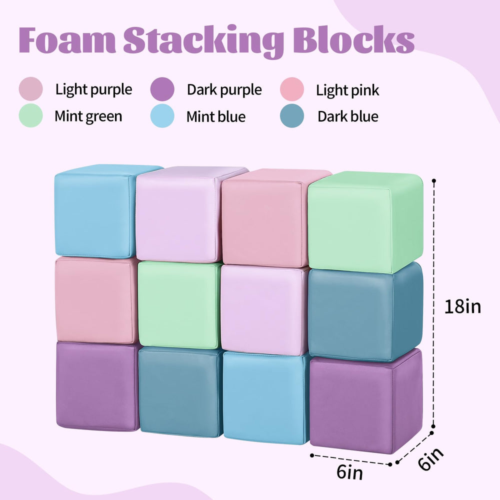 TODIBY lavender-pink blocks forming a tower during play