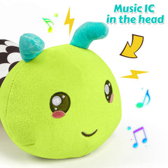 TOHIBEE caterpillar with crinkle and rattle stimulates touch and sound during play.