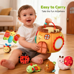 TOHIBEE caterpillar teether soothes teething while exploring colors.