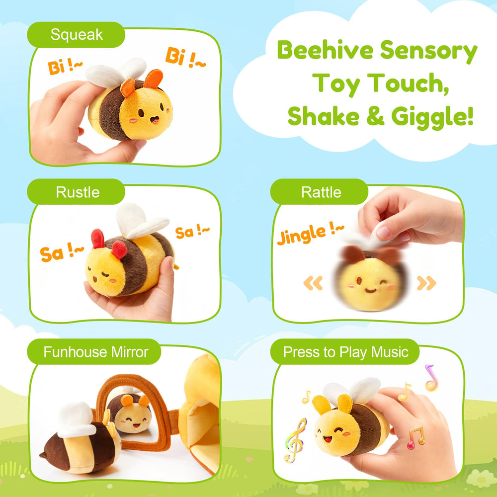 TOHIBEE bee rattle image emphasizing auditory exploration for infants.