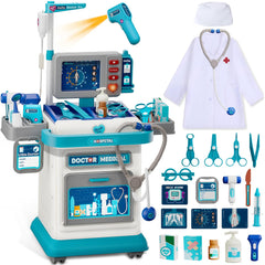 Toidgy Doctor Kit Toddlers Cart with accessories for imaginative role play.