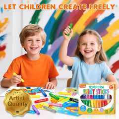 Toidgy Tempera Paint Sticks designed for non-toxic kid-safe creativity.