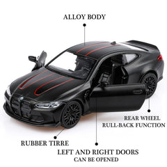 TOKAXI diecast BMW M4 interior detail with opening doors for interactive play.