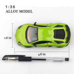 TOKAXI 1/36 scale die-cast car green with pull-back action for fast play.