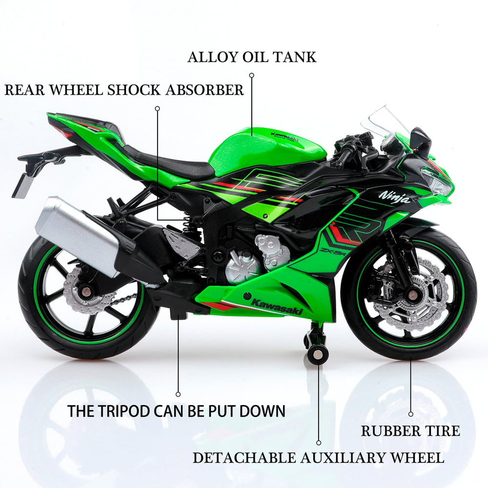 TOKAXI durable rubber tires on the Kawasaki Ninja Z6 diecast model