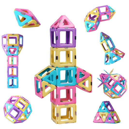 TOKBLOK pastel magnetic tiles inspire colorful building and spatial awareness